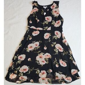 NWT Marybelle Women's Floral Ruffle Sheer Lace Empire Waist Mini Dress